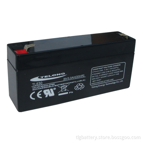 6V 3ah AGM Sealed Lead Acid Battery for Solar Power Lighting